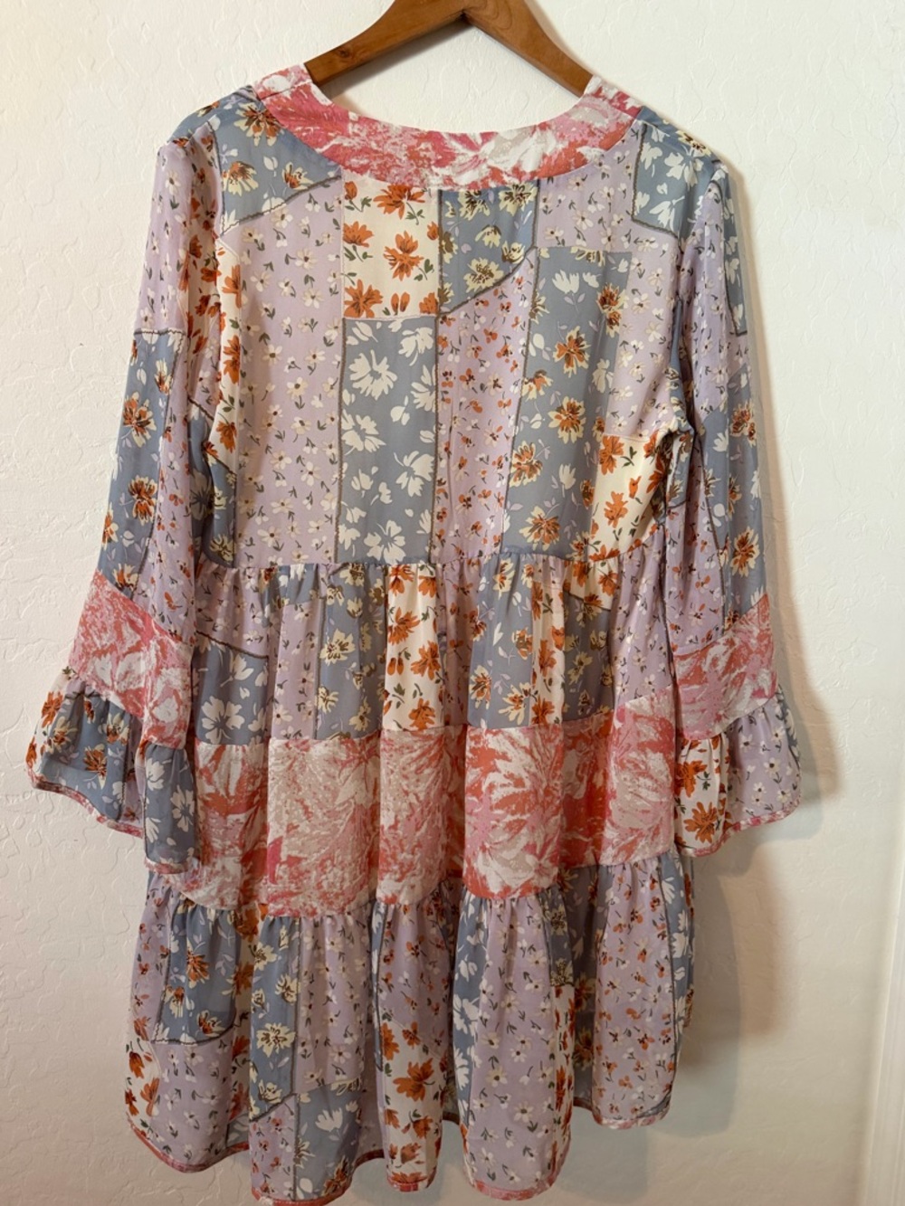 Boho Patchwork Floral Tiered Dress - Picture 5 of 5